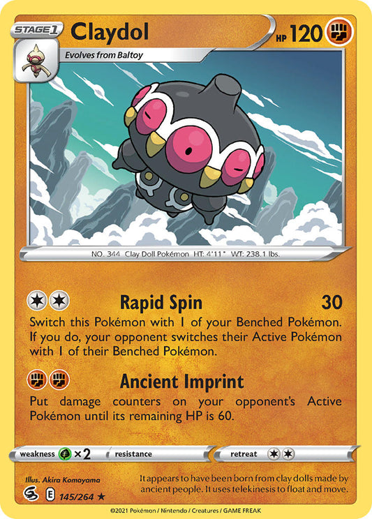 (145/264) Pokemon TCG Fusion Strike Single: Claydol Reverse Holo Rare