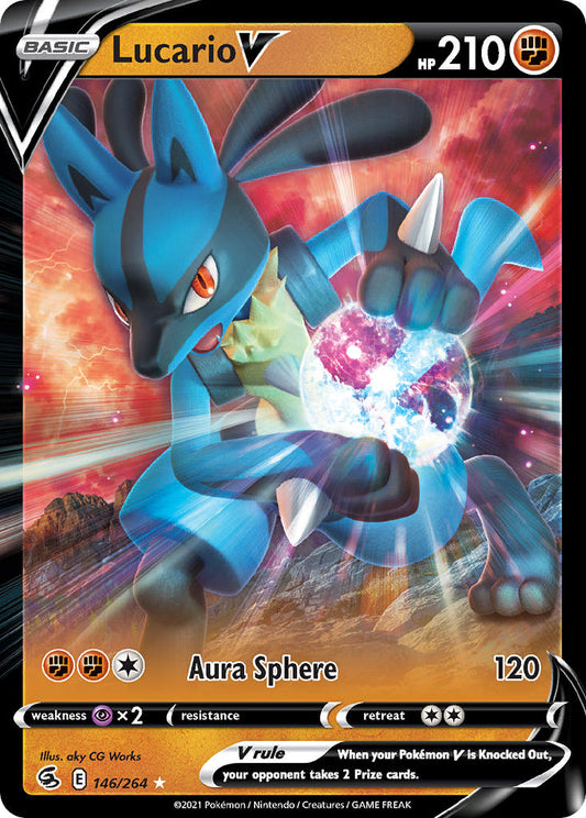 (146/264) Pokemon TCG Fusion Strike Single: Lucario V  Ultra Rare