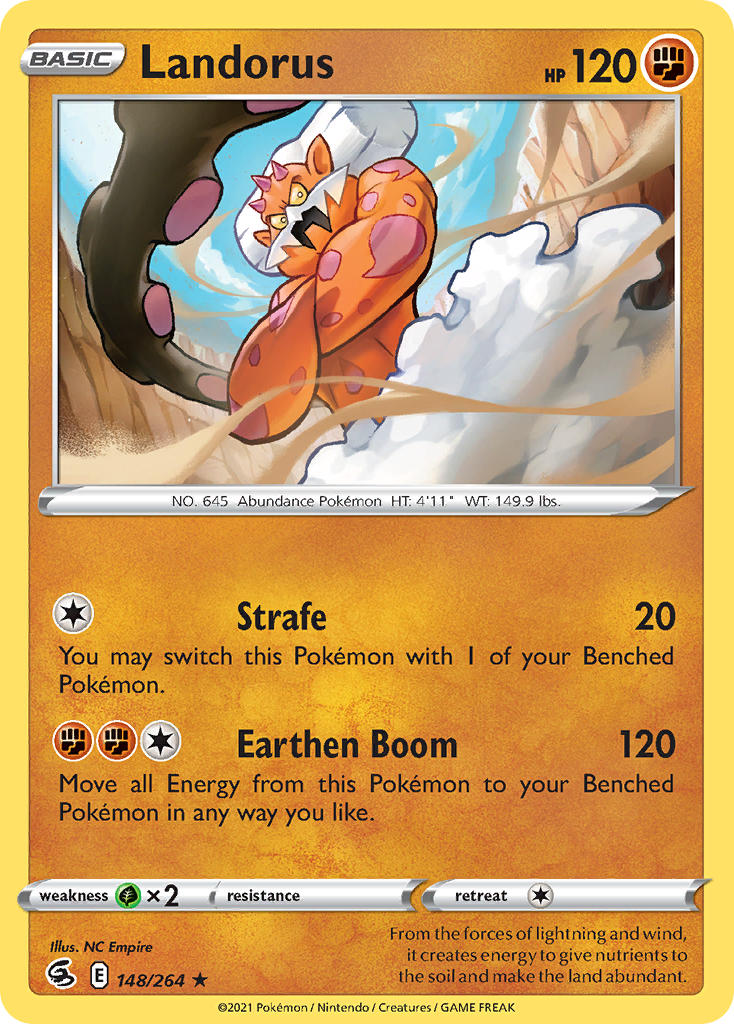(148/264) Pokemon TCG Fusion Strike Single: Landorus Reverse Holo Holo Rare