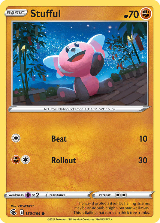 (150/264) Pokemon TCG Fusion Strike Single: Stufful Reverse Holo Common
