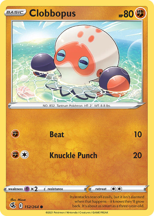 (152/264) Pokemon TCG Fusion Strike Single: Clobbopus  Common