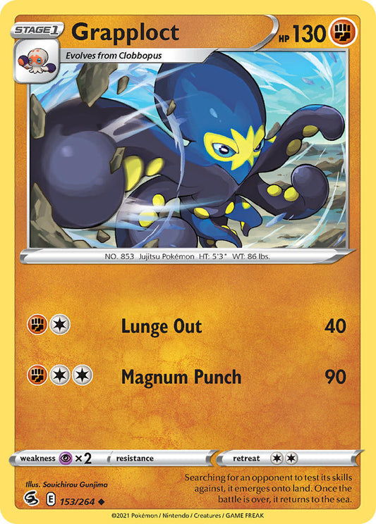 (153/264) Pokemon TCG Fusion Strike Single: Grapploct Reverse Holo Uncommon