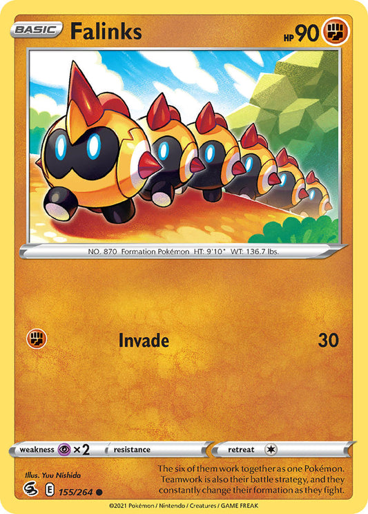 (155/264) Pokemon TCG Fusion Strike Single: Falinks Reverse Holo Common