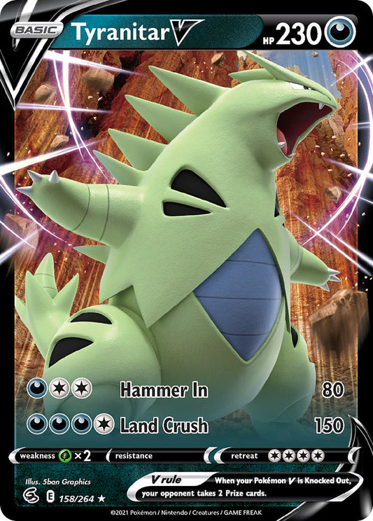 (158/264) Pokemon TCG Fusion Strike Single: Tyranitar V  Ultra Rare
