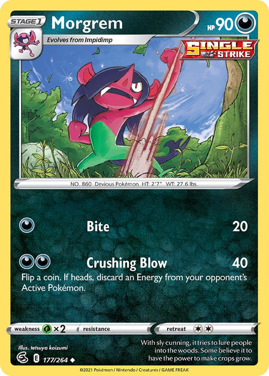 (177/264) Pokemon TCG Fusion Strike Single: Morgrem Reverse Holo Uncommon