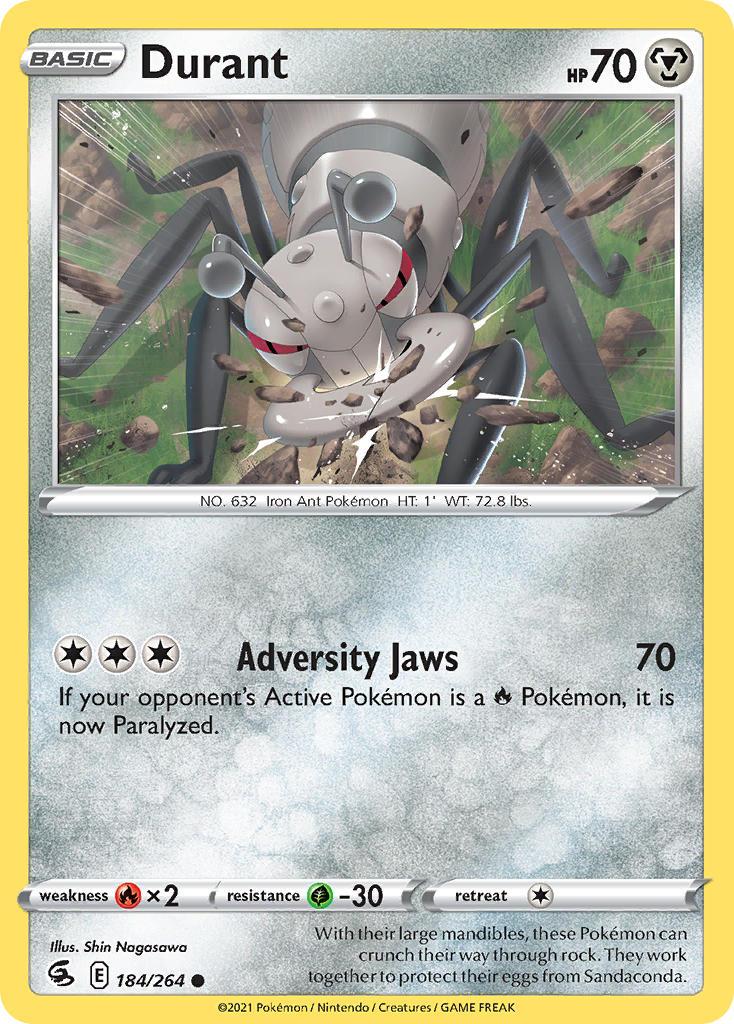 (184/264) Pokemon TCG Fusion Strike Single: Durant Reverse Holo Common