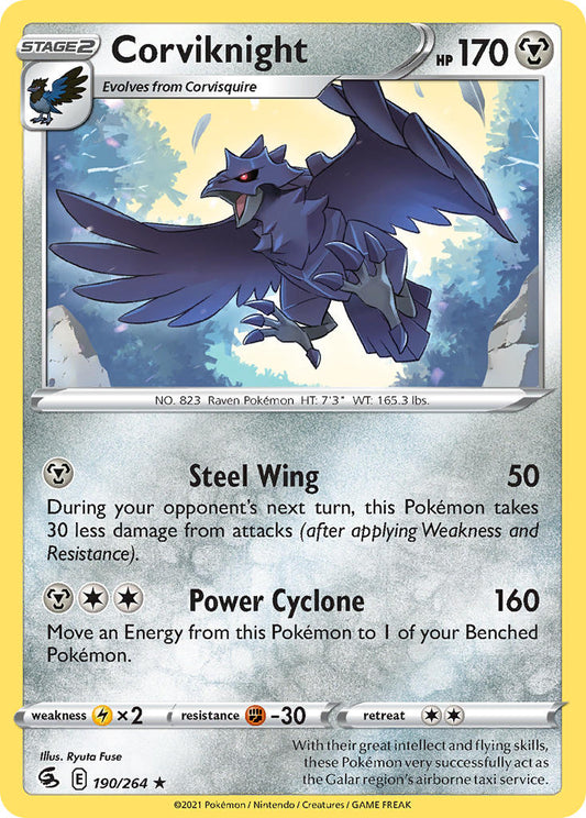 (190/264) Pokemon TCG Fusion Strike Single: Corviknight  Rare