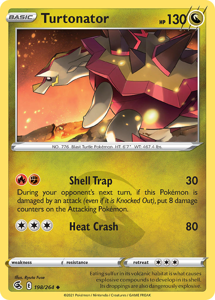 (198/264) Pokemon TCG Fusion Strike Single: Turtonator Reverse Holo Uncommon