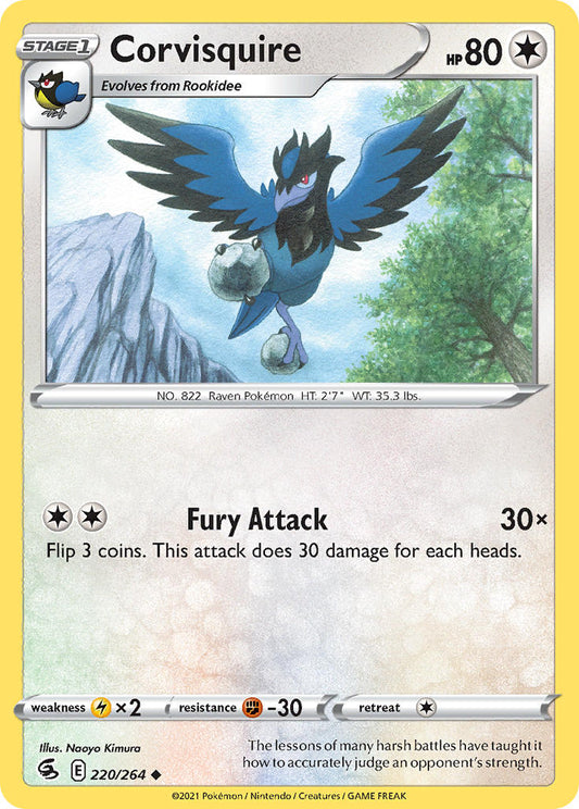 (220/264) Pokemon TCG Fusion Strike Single: Corvisquire  Uncommon