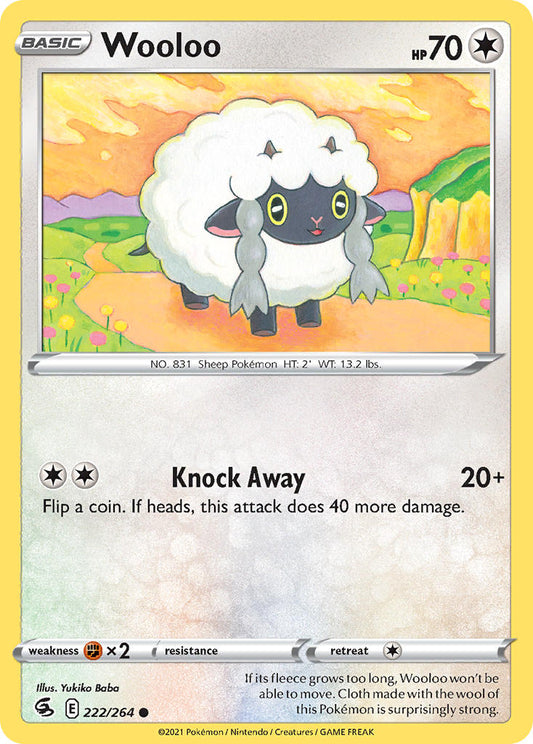 (222/264) Pokemon TCG Fusion Strike Single: Wooloo  Common