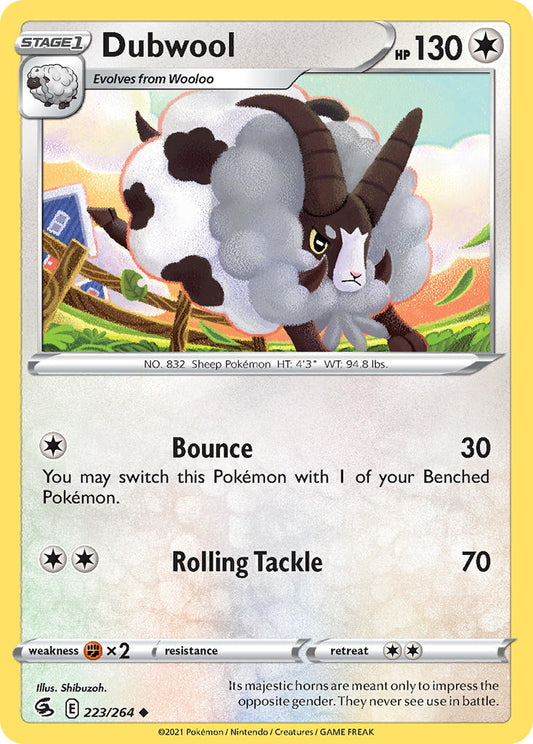 (223/264) Pokemon TCG Fusion Strike Single: Dubwool Reverse Holo Uncommon