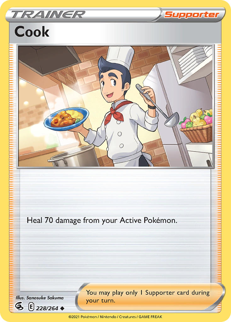 (228/264) Pokemon TCG Fusion Strike Single: Cook Reverse Holo Uncommon