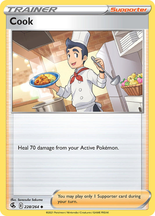 (228/264) Pokemon TCG Fusion Strike Single: Cook Reverse Holo Uncommon