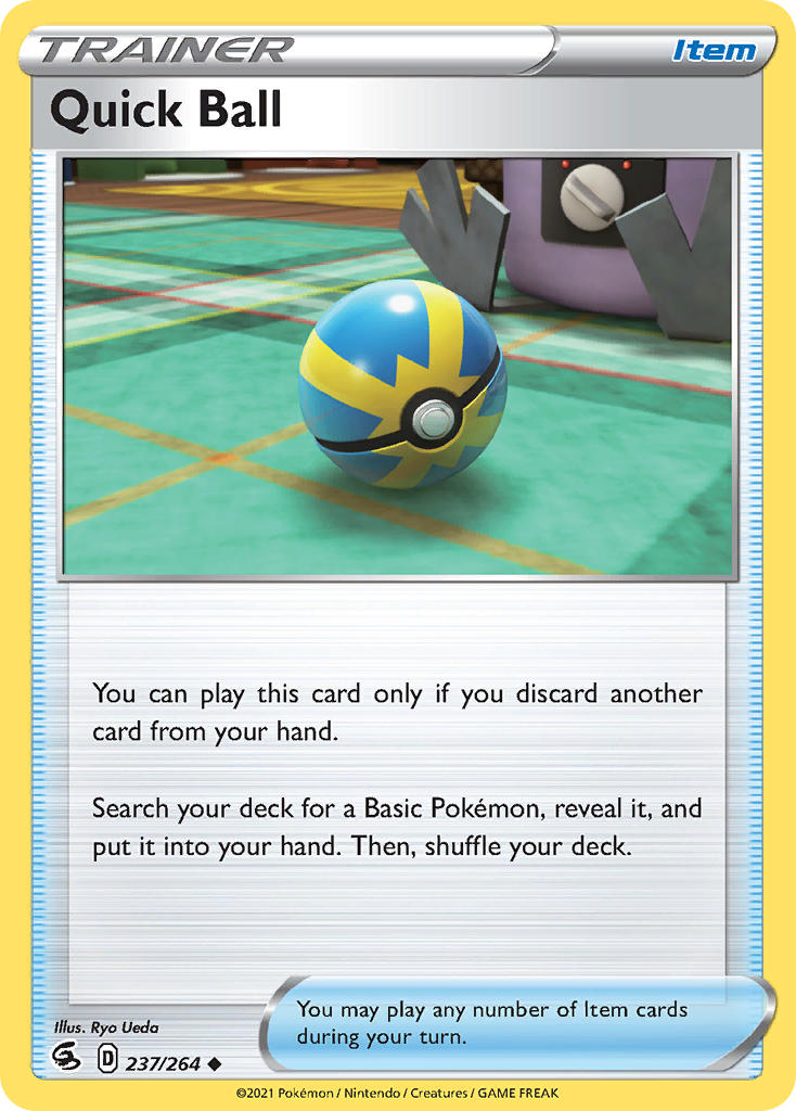 (237/264) Pokemon TCG Fusion Strike Single: Quick Ball Reverse Holo Promo
