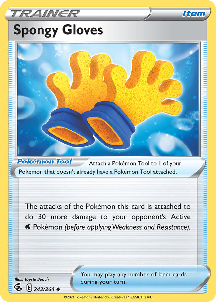 (243/264) Pokemon TCG Fusion Strike Single: Spongy Gloves  Uncommon