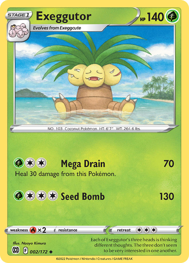 (002/172) Pokemon TCG Brilliant Stars Single: Exeggutor Reverse Holo Uncommon
