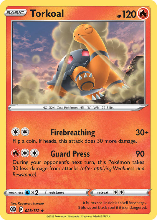 (023/172) Pokemon TCG Brilliant Stars Single: Torkoal Reverse Holo Uncommon