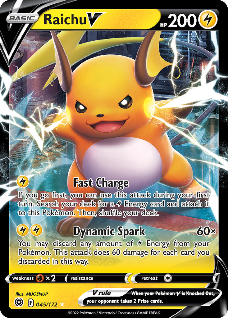 (045/172) Pokemon TCG Brilliant Stars Single: Raichu V  Ultra Rare