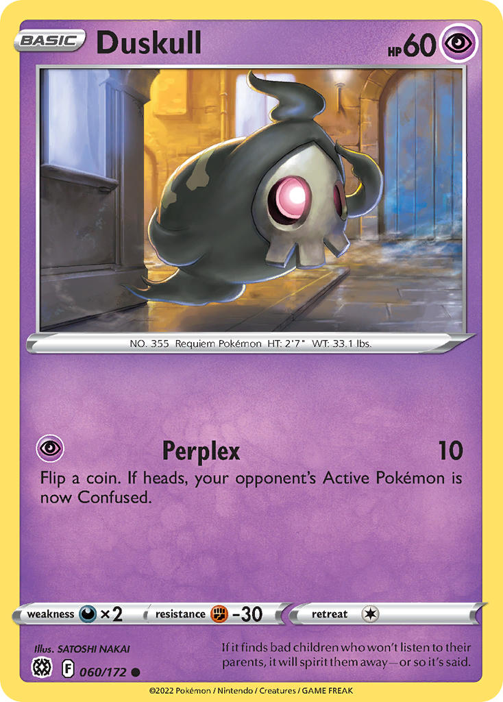 (060/172) Pokemon TCG Brilliant Stars Single: Duskull Reverse Holo Common