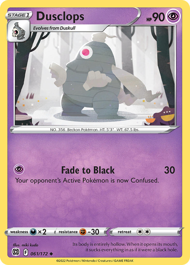 (061/172) Pokemon TCG Brilliant Stars Single: Dusclops Reverse Holo Uncommon