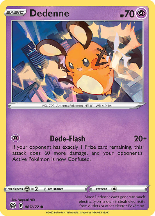 (067/172) Pokemon TCG Brilliant Stars Single: Dedenne Reverse Holo Common