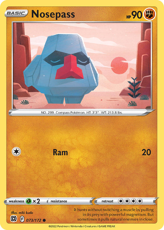 (073/172) Pokemon TCG Brilliant Stars Single: Nosepass  Common