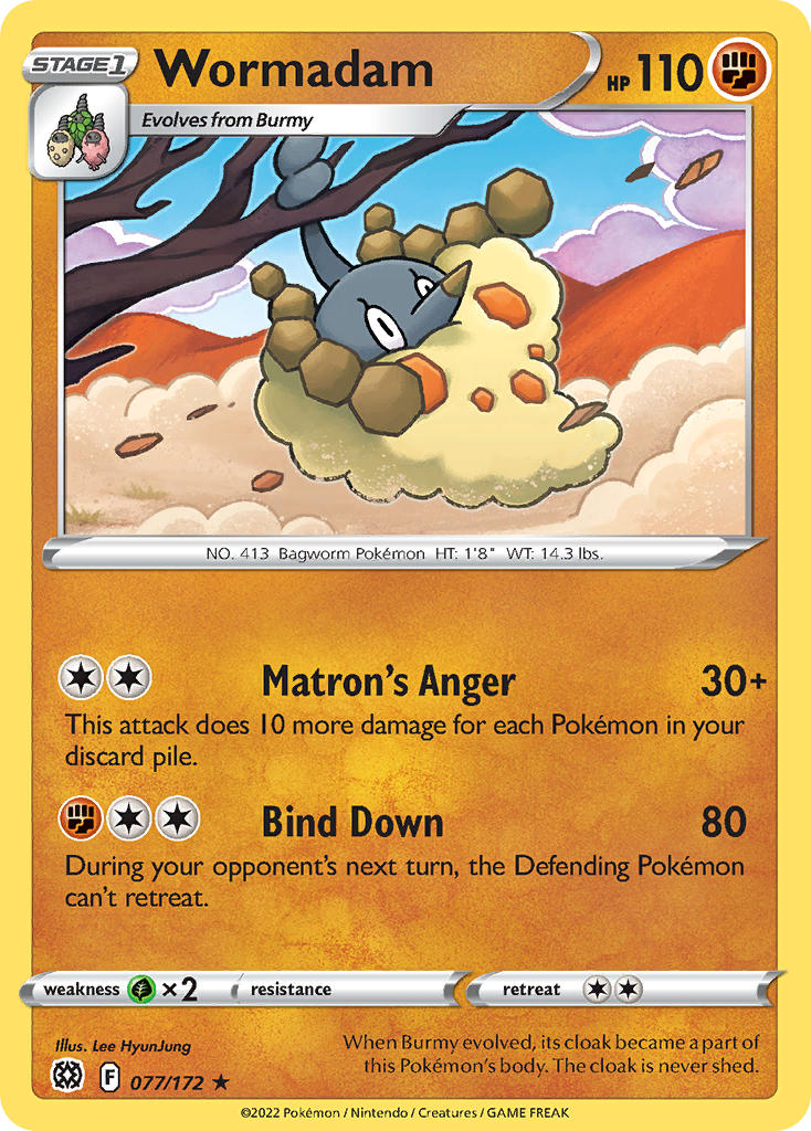 (077/172) Pokemon TCG Brilliant Stars Single: Wormadam Reverse Holo Rare