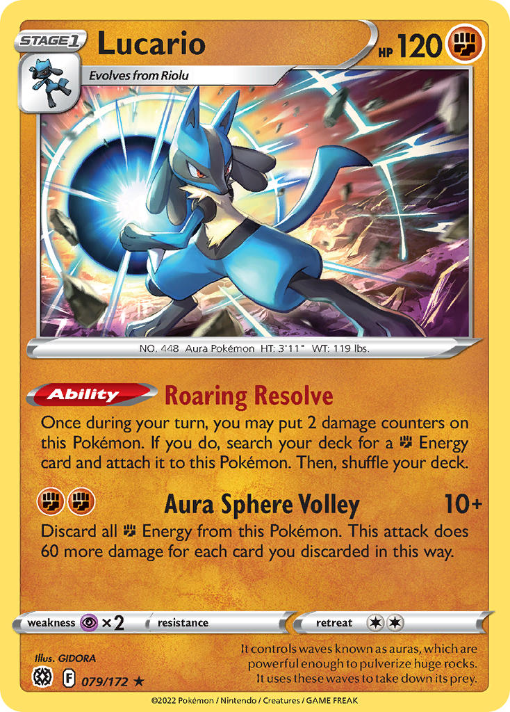 (079/172) Pokemon TCG Brilliant Stars Single: Lucario  Holo Rare