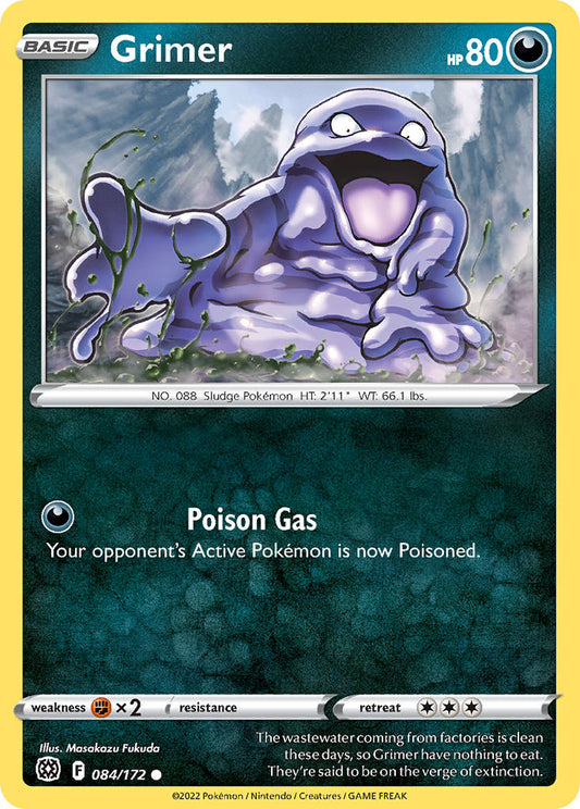 (084/172) Pokemon TCG Brilliant Stars Single: Grimer Reverse Holo Common