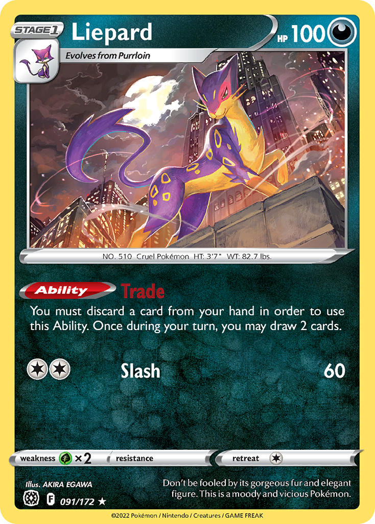(091/172) Pokemon TCG Brilliant Stars Single: Liepard  Rare