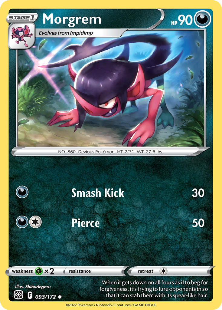 (093/172) Pokemon TCG Brilliant Stars Single: Morgrem Reverse Holo Uncommon