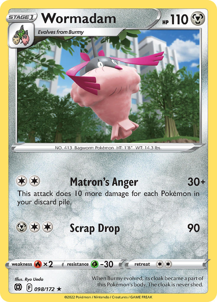 (098/172) Pokemon TCG Brilliant Stars Single: Wormadam Reverse Holo Rare