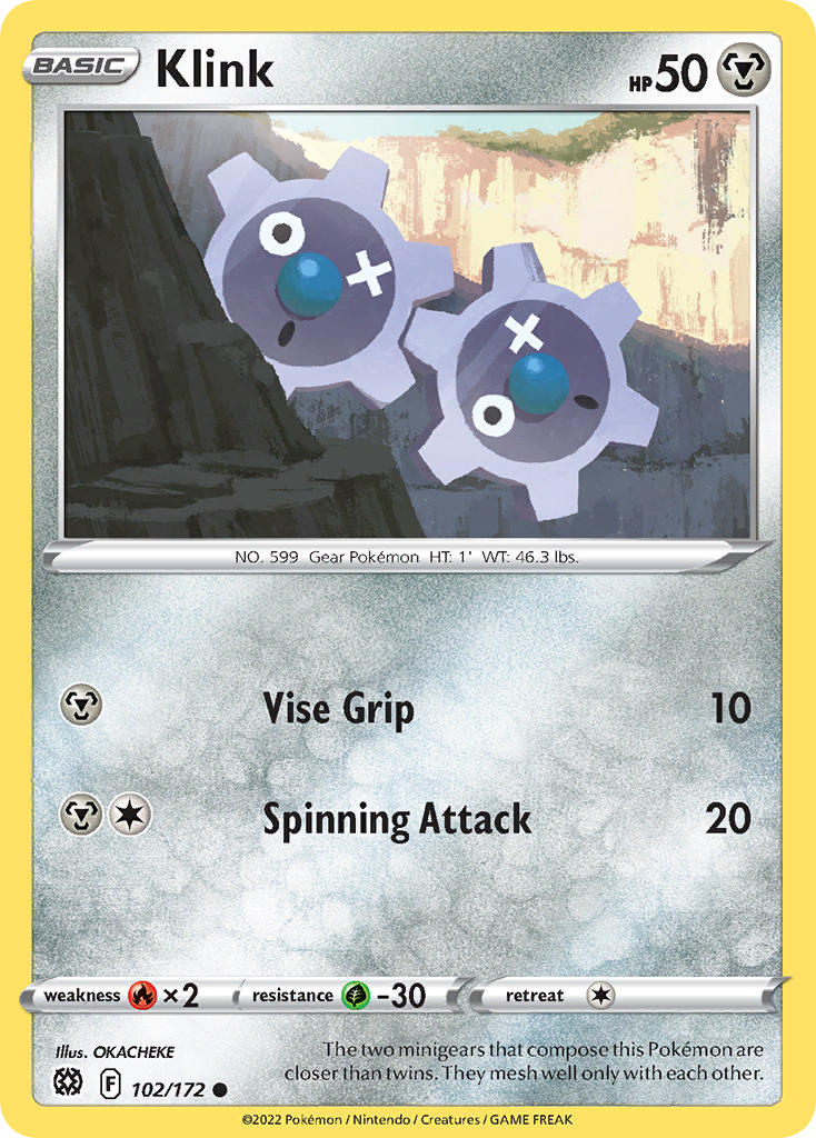 (102/172) Pokemon TCG Brilliant Stars Single: Klink  Common