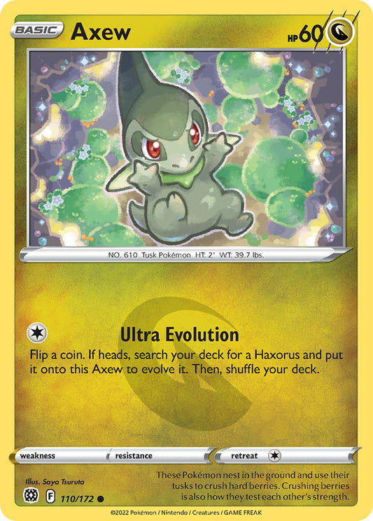 (110/172) Pokemon TCG Brilliant Stars Single: Axew Reverse Holo Common