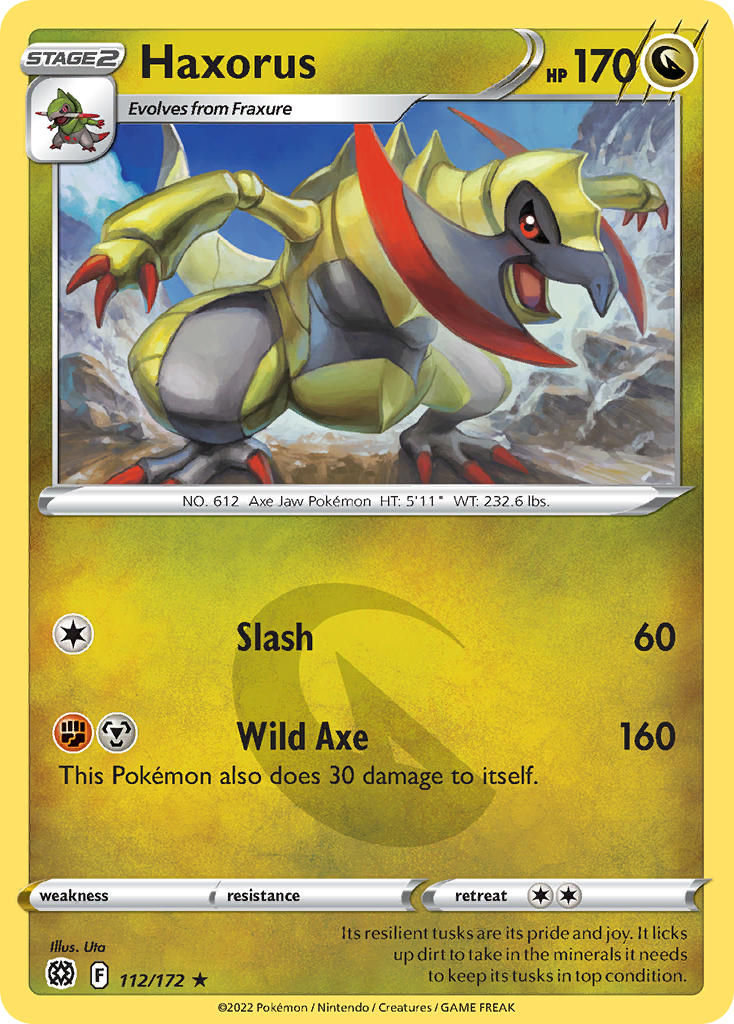 (112/172) Pokemon TCG Brilliant Stars Single: Haxorus  Rare