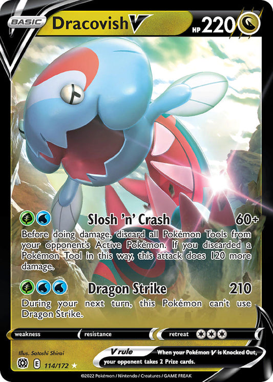 (114/172) Pokemon TCG Brilliant Stars Single: Dracovish V  Ultra Rare
