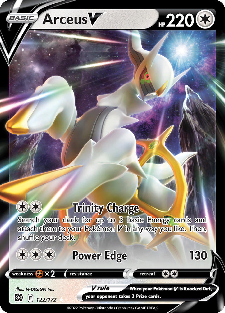 (122/172) Pokemon TCG Brilliant Stars Single: Arceus V  Ultra Rare