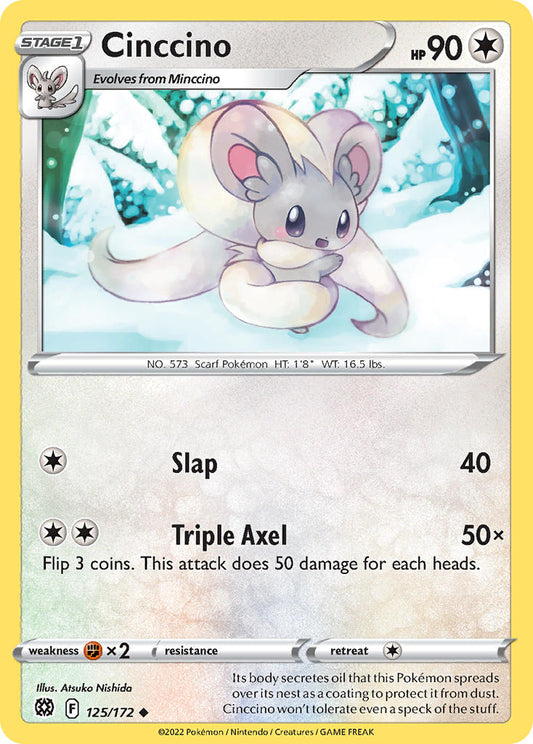 (125/172) Pokemon TCG Brilliant Stars Single: Cinccino Reverse Holo Uncommon