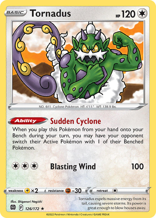 (126/172) Pokemon TCG Brilliant Stars Single: Tornadus  Rare