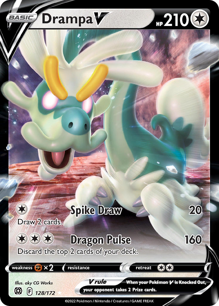(128/172) Pokemon TCG Brilliant Stars Single: Drampa V  Ultra Rare