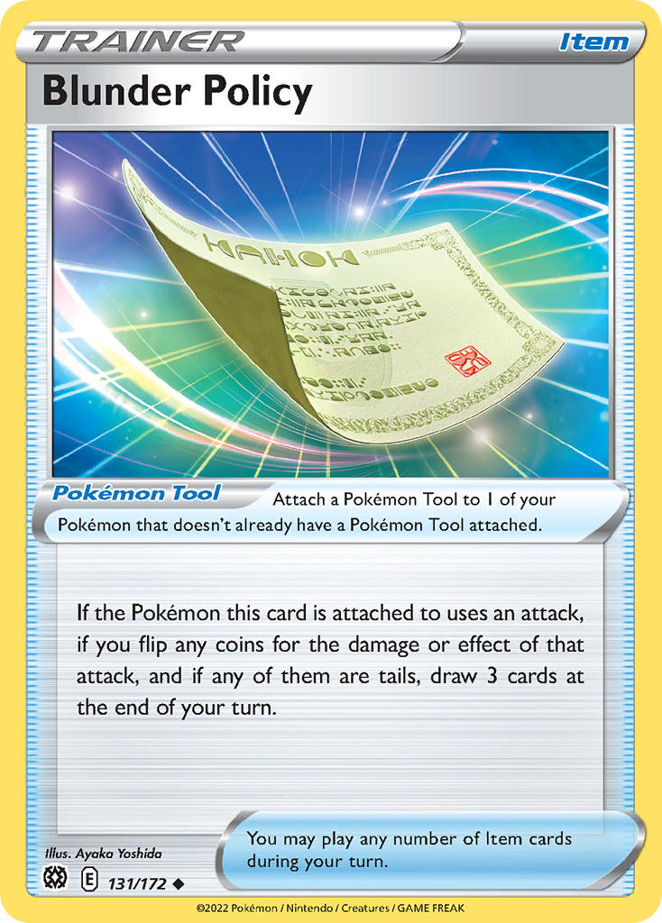 (131/172) Pokemon TCG Brilliant Stars Single: Blunder Policy Reverse Holo Uncommon