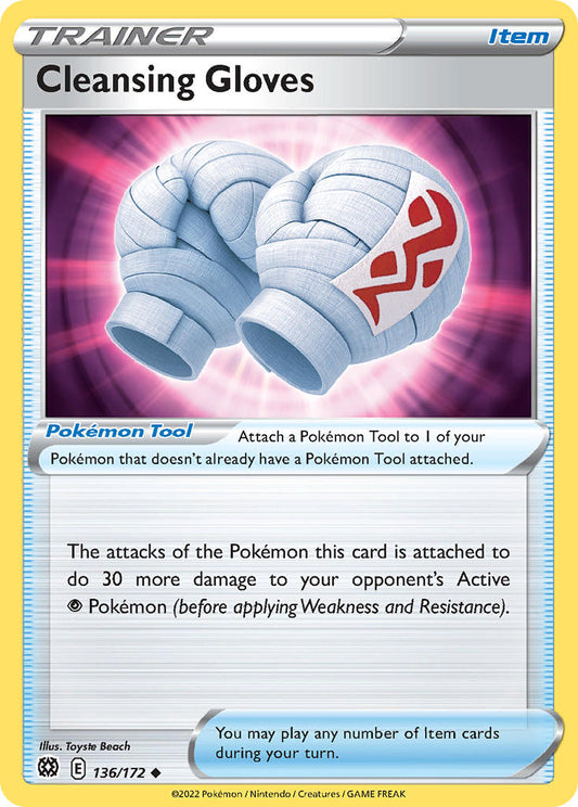 (136/172) Pokemon TCG Brilliant Stars Single: Cleansing Gloves Reverse Holo Uncommon