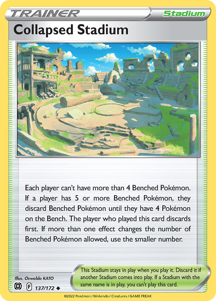 (137/172) Pokemon TCG Brilliant Stars Single: Collapsed Stadium  Uncommon