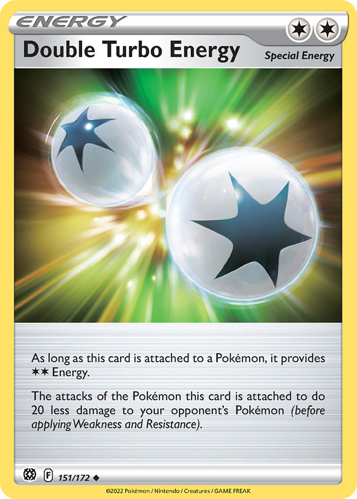 (151/172) Pokemon TCG Brilliant Stars Single: Double Turbo Energy  Uncommon