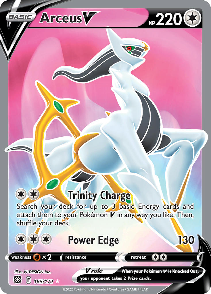 (165/172) Pokemon TCG Brilliant Stars Single: Arceus V  Ultra Rare