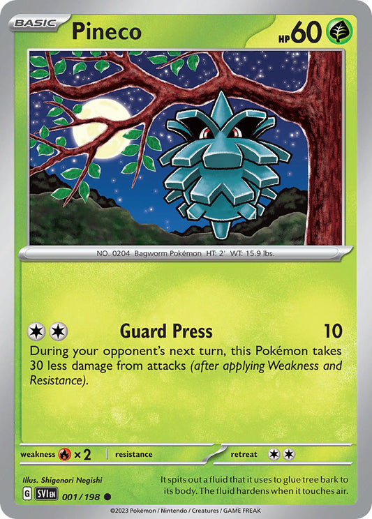 (001/198) Pokemon TCG Scarlet & Violet Single: Pineco  Reverse Holo Common