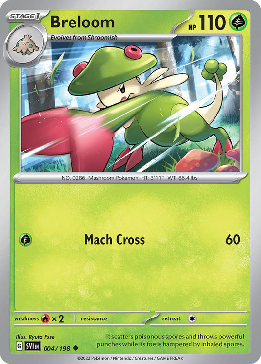 (004/198) Pokemon TCG Scarlet & Violet Single: Breloom  Reverse Holo Uncommon