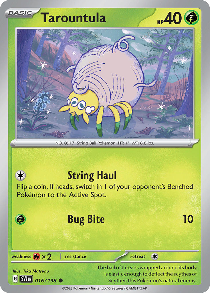 (016/198) Pokemon TCG Scarlet & Violet Single: Tarountula  Reverse Holo Common