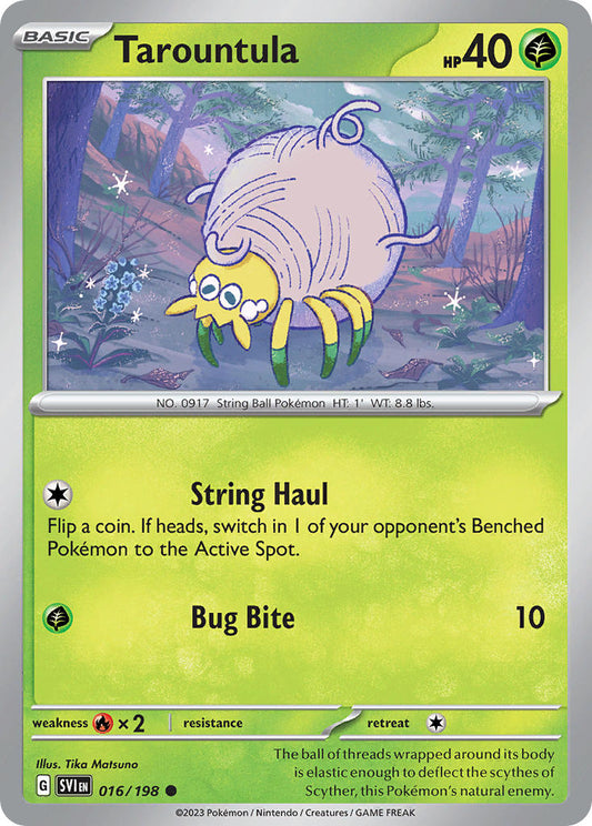 (016/198) Pokemon TCG Scarlet & Violet Single: Tarountula  Reverse Holo Common