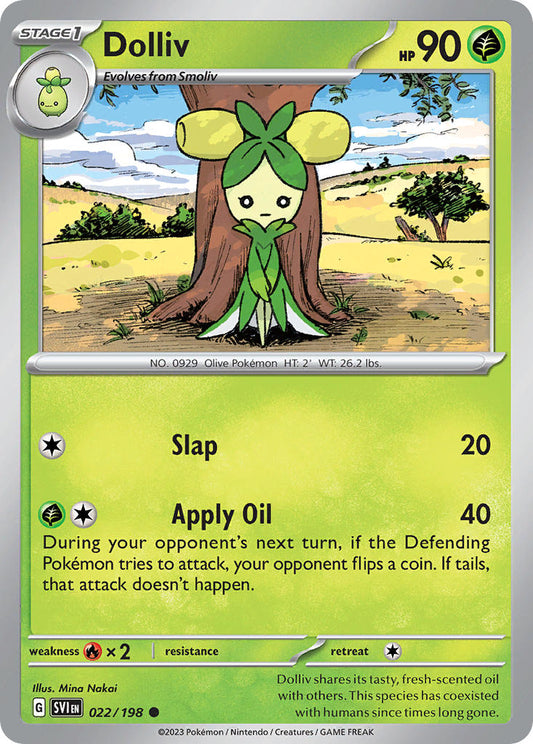 (022/198) Pokemon TCG Scarlet & Violet Single: Dolliv  Reverse Holo Common